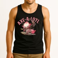 Axolotl Axt-A-Lotl Funny Viking Axe Throwing Lumberjack Tank Top