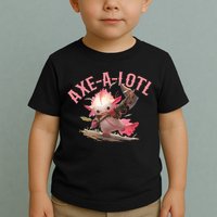 Axolotl Axt-A-Lotl Funny Viking Axe Throwing Lumberjack Toddler T-Shirt