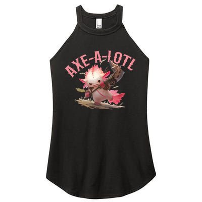 Axolotl Axt-A-Lotl Funny Viking Axe Throwing Lumberjack Women's Perfect Tri Rocker Tank