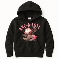 Axolotl Axt-A-Lotl Funny Viking Axe Throwing Lumberjack Kids Hoodie