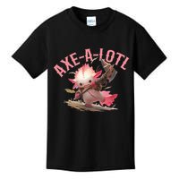 Axolotl Axt-A-Lotl Funny Viking Axe Throwing Lumberjack Kids T-Shirt