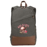 Axolotl Axt-A-Lotl Funny Viking Axe Throwing Lumberjack Cotton Canvas Backpack