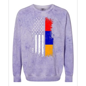 Armenian American Flag T Pride Armenia Usa Tees Colorblast Crewneck Sweatshirt