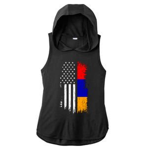 Armenian American Flag T Pride Armenia Usa Tees Ladies PosiCharge Tri-Blend Wicking Draft Hoodie Tank