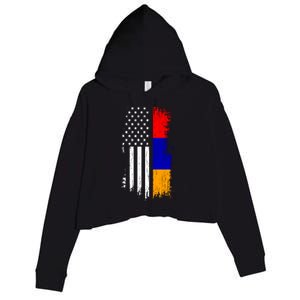 Armenian American Flag T Pride Armenia Usa Tees Crop Fleece Hoodie