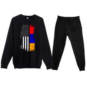 Armenian American Flag T Pride Armenia Usa Tees Premium Crewneck Sweatsuit Set