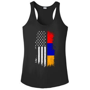 Armenian American Flag T Pride Armenia Usa Tees Ladies PosiCharge Competitor Racerback Tank