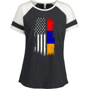 Armenian American Flag T Pride Armenia Usa Tees Enza Ladies Jersey Colorblock Tee