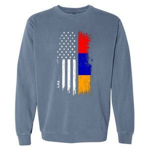 Armenian American Flag T Pride Armenia Usa Tees Garment-Dyed Sweatshirt