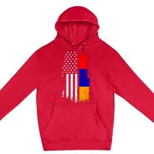 Armenian American Flag T Pride Armenia Usa Tees Premium Pullover Hoodie