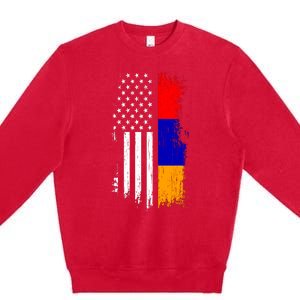 Armenian American Flag T Pride Armenia Usa Tees Premium Crewneck Sweatshirt