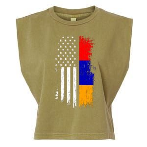 Armenian American Flag T Pride Armenia Usa Tees Garment-Dyed Women's Muscle Tee