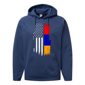 Armenian American Flag T Pride Armenia Usa Tees Performance Fleece Hoodie