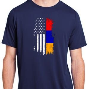 Armenian American Flag T Pride Armenia Usa Tees Adult ChromaSoft Performance T-Shirt