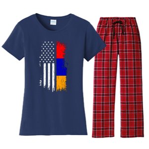 Armenian American Flag T Pride Armenia Usa Tees Women's Flannel Pajama Set