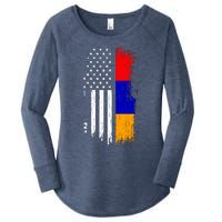 Armenian American Flag T Pride Armenia Usa Tees Women's Perfect Tri Tunic Long Sleeve Shirt