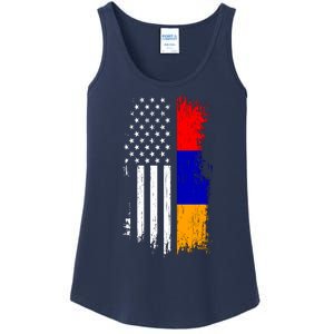 Armenian American Flag T Pride Armenia Usa Tees Ladies Essential Tank