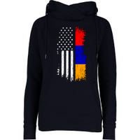 Armenian American Flag T Pride Armenia Usa Tees Womens Funnel Neck Pullover Hood