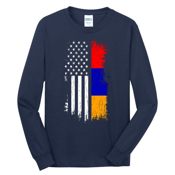 Armenian American Flag T Pride Armenia Usa Tees Tall Long Sleeve T-Shirt