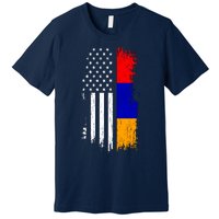 Armenian American Flag T Pride Armenia Usa Tees Premium T-Shirt