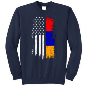 Armenian American Flag T Pride Armenia Usa Tees Tall Sweatshirt