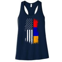 Armenian American Flag T Pride Armenia Usa Tees Women's Racerback Tank