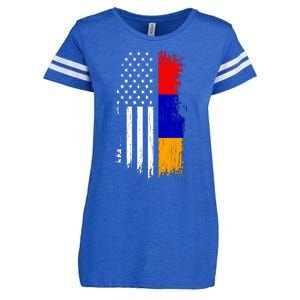 Armenian American Flag T Pride Armenia Usa Tees Enza Ladies Jersey Football T-Shirt