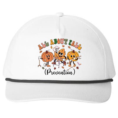 All About Fall Prevention Physical Therapy Funny Ot Ota Snapback Five-Panel Rope Hat