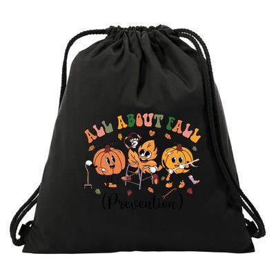All About Fall Prevention Physical Therapy Funny Ot Ota Drawstring Bag