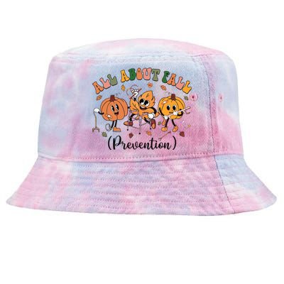 All About Fall Prevention Physical Therapy Funny Ot Ota Tie-Dyed Bucket Hat