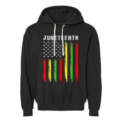 African American Flag Juneteenth Wo Garment-Dyed Fleece Hoodie