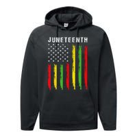 African American Flag Juneteenth Wo Performance Fleece Hoodie