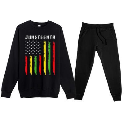 African American Flag Juneteenth Wo Premium Crewneck Sweatsuit Set