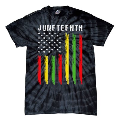 African American Flag Juneteenth Wo Tie-Dye T-Shirt