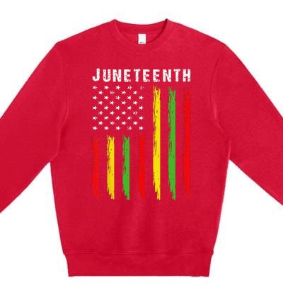 African American Flag Juneteenth Wo Premium Crewneck Sweatshirt