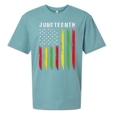 African American Flag Juneteenth Wo Sueded Cloud Jersey T-Shirt