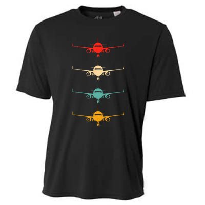 Aviation Airplane Flying Airline Funny Vintage Pilot Cooling Performance Crew T-Shirt