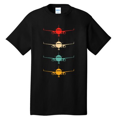 Aviation Airplane Flying Airline Funny Vintage Pilot Tall T-Shirt