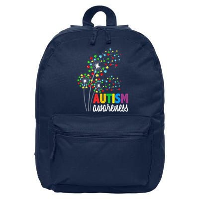 Autism Awareness Flower Autism Flower 16 in Basic Backpack
