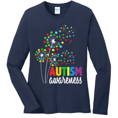 Autism Awareness Flower Autism Flower Ladies Long Sleeve Shirt