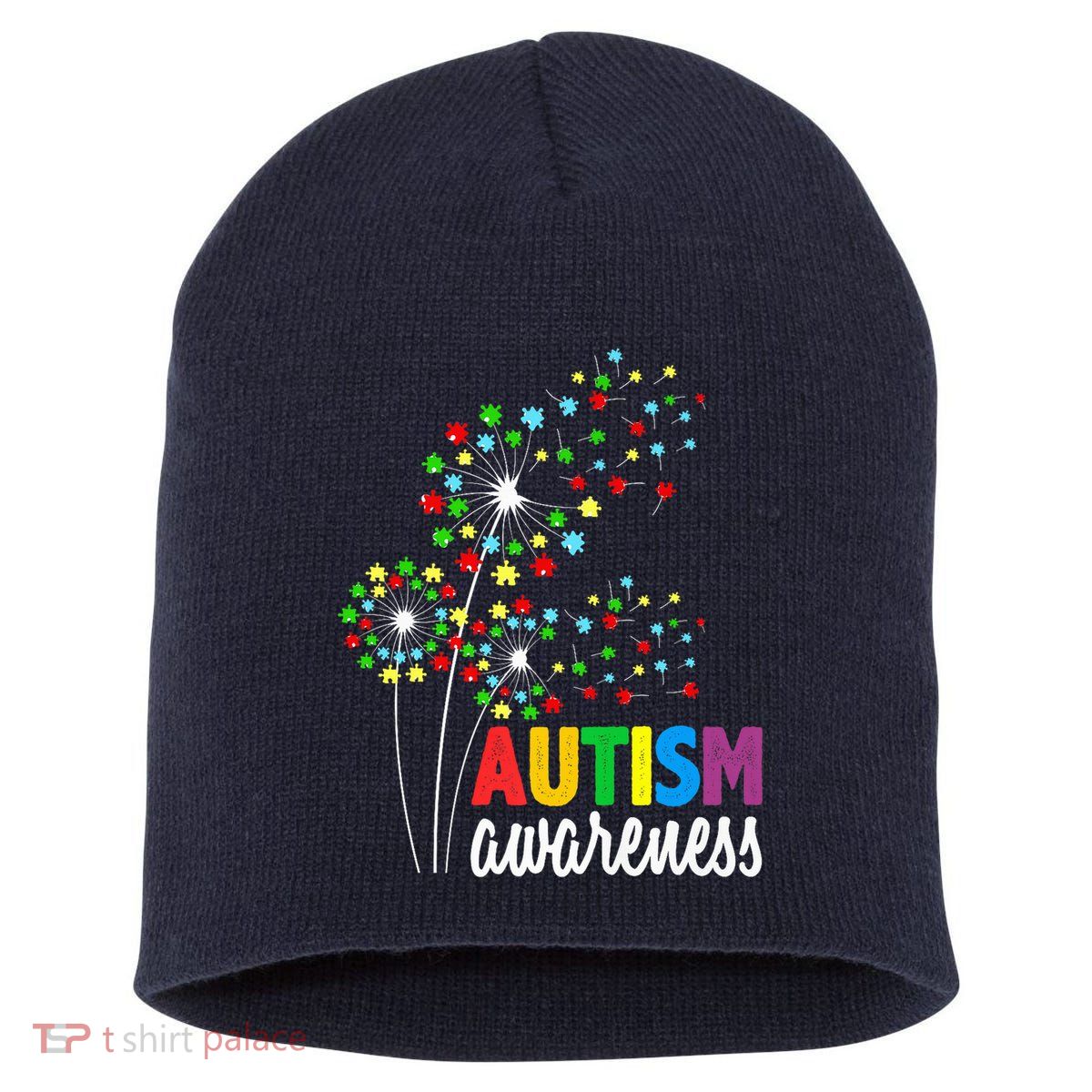 Autism Awareness Flower Autism Flower Short Acrylic Beanie