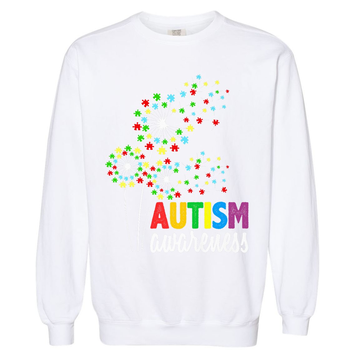 Autism Awareness Flower Autism Flower Garment-Dyed Sweatshirt