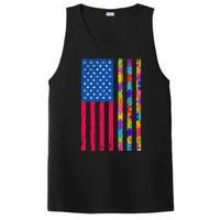 Autism American Flag Distressed For Autism Awareness PosiCharge Competitor Tank