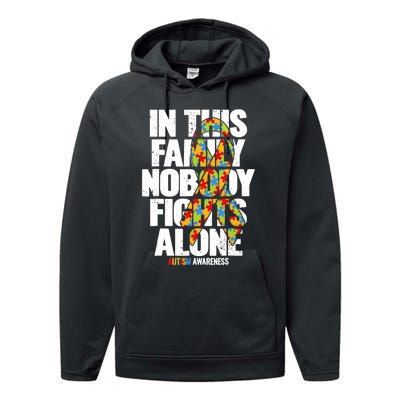 Autism Awareness Family Support Mom Autism Awareness Performance Fleece Hoodie