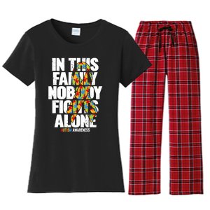 Autism Awareness Family Support Mom Autism Awareness Women's Flannel Pajama Set