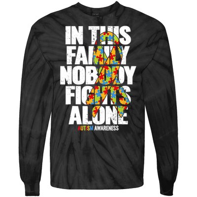 Autism Awareness Family Support Mom Autism Awareness Tie-Dye Long Sleeve Shirt