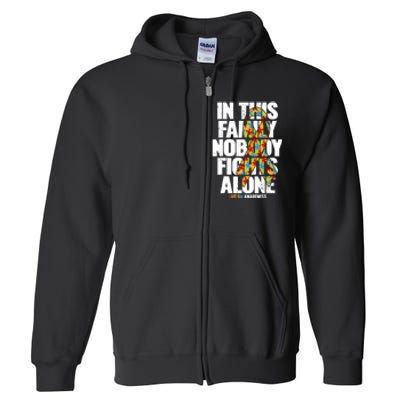 Autism Awareness Family Support Mom Autism Awareness Full Zip Hoodie