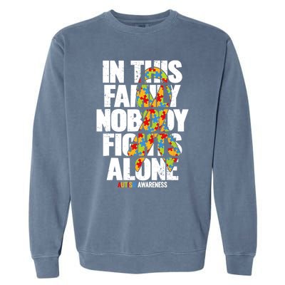 Autism Awareness Family Support Mom Autism Awareness Garment-Dyed Sweatshirt