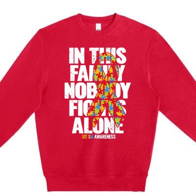 Autism Awareness Family Support Mom Autism Awareness Premium Crewneck Sweatshirt