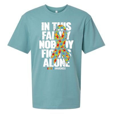 Autism Awareness Family Support Mom Autism Awareness Sueded Cloud Jersey T-Shirt